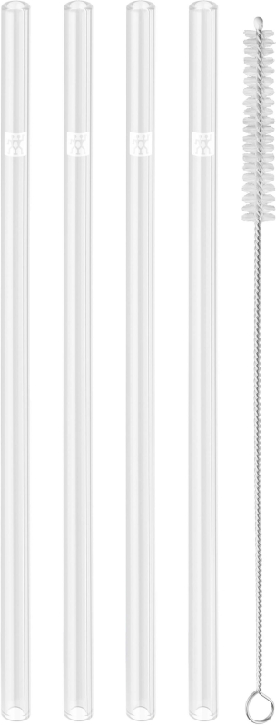  Set of 4 Zwilling Sorrento straight glass straws - Transparent