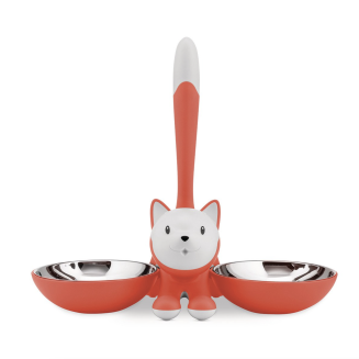  Alessi Tigrito double cat bowl, red and orange - 2