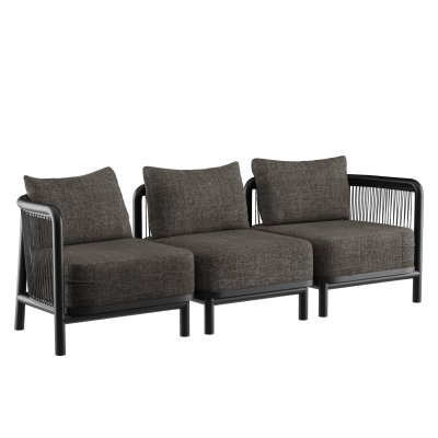 Reclining Sofa SACKit Kirra Lounge Sofa 3 Seater Black