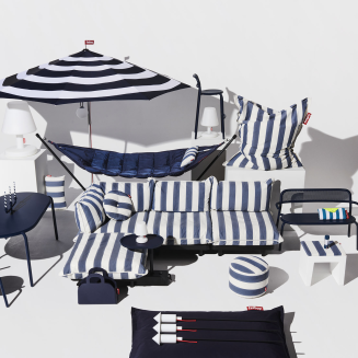 Pufa Fatboy Point Outdoor Stripe Ocean Blue 35x50 cm - 3