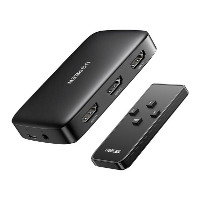 Przełącznik HDMI UGREEN CM332 3x1 (czarny)