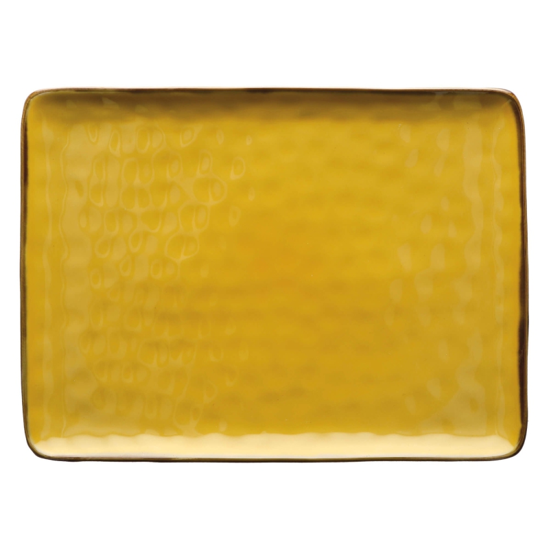  Rose&Tulipani | Concerto Ocra rectangular plate - Yellow, 36 x 26.5 cm