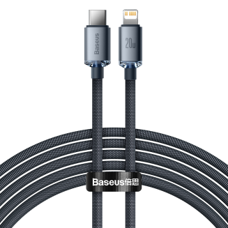 Kabel USB-C do Lightning Baseus Crystal Shine, 20W, PD, 2m (czarny) - 2