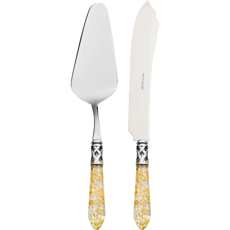 Zestaw do serwowania ciasta Casa Bugatti Aladdin Gold/Steel
