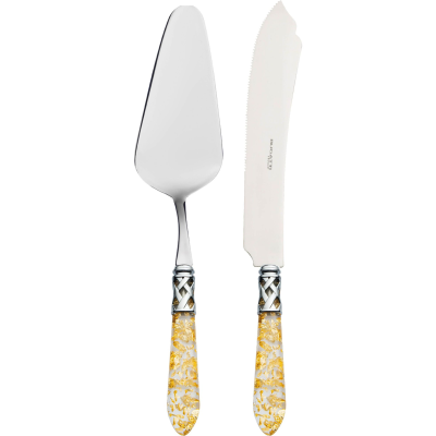 Zestaw do serwowania ciasta Casa Bugatti Aladdin Gold/Steel