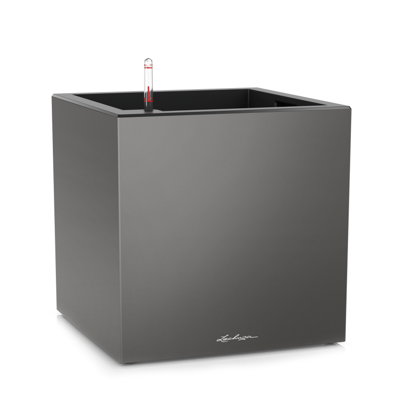 Lechuza Canto Premium 40 cube anthracite metallic flowerpot