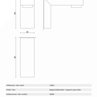 Magnetyczny uchwyt na mydło Zack Linea czarny - 3