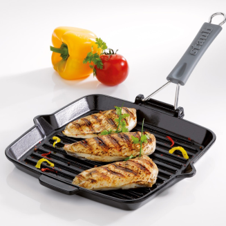 Żeliwna patelnia grillowa Staub ze składaną rączką 24 cm - 3