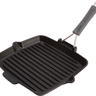 Żeliwna patelnia grillowa Staub ze składaną rączką 24 cm - 2