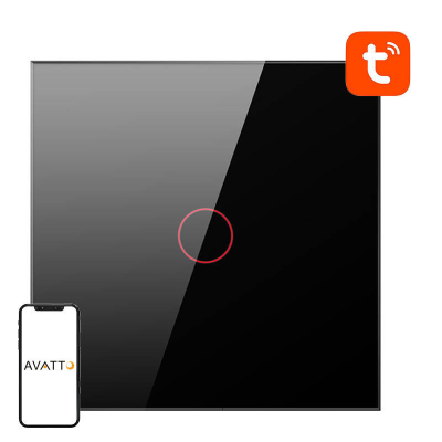  AVATTO TS02-EU-B1 Wi-Fi 1-button light switch (black)