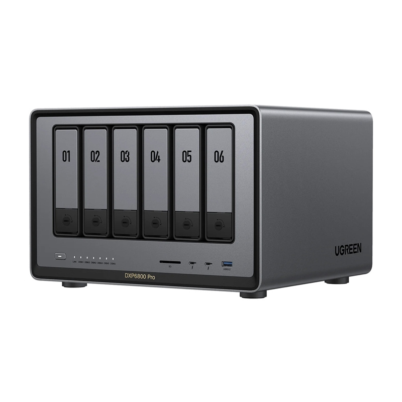  Ugreen DXP6800 Pro NAS File Server, 6-Disk, Intel i5-1235U, 8GB DDR5, 2x 10GbE, 8K HDMI, SD 4.0