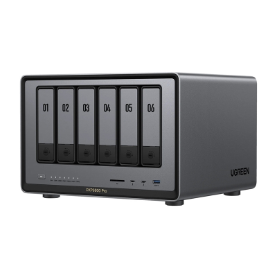 Serwer plików NAS Ugreen DXP6800 Pro, 6-dyskowy, Intel i5-1235U, 8GB DDR5, 2x 10GbE, 8K HDMI, SD 4.0