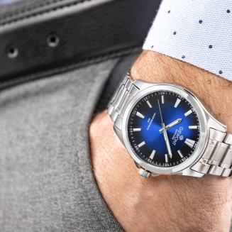 Zegarek Męski Giewont Elegance Sapphire Srebrno Niebieski GW5160-B3 - 3