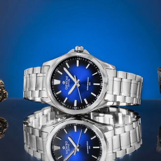 Zegarek Męski Giewont Elegance Sapphire Srebrno Niebieski GW5160-B3 - 5