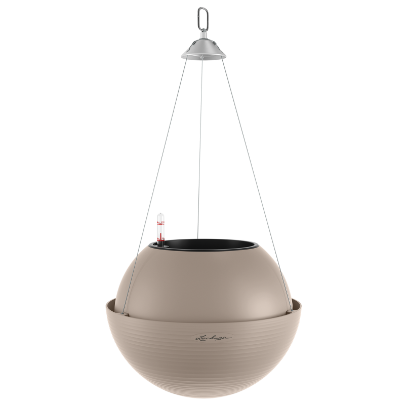 Lechuza Bola Color 32 suspended planter, sand brown