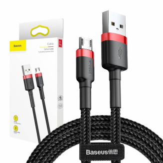 Kabel USB do Micro USB Baseus Cafule 2.4A 1m (czerwono-czarny) - 7
