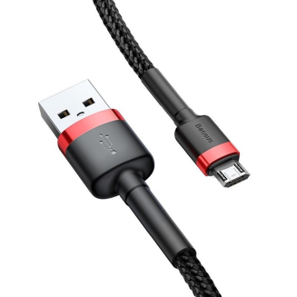Kabel USB do Micro USB Baseus Cafule 2.4A 1m (czerwono-czarny) - 4