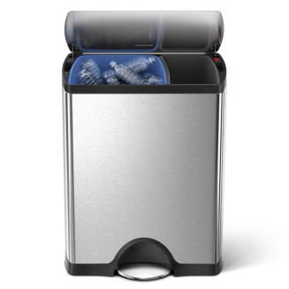 Kosz dwukomorowy Simplehuman Deluxe Recycler 46l stalowy FPP - 3