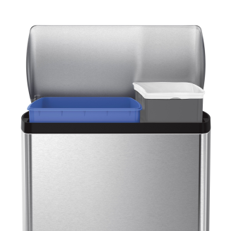 Kosz dwukomorowy Simplehuman Deluxe Recycler 46l stalowy FPP - 4