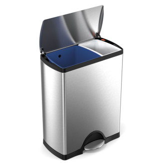 Kosz dwukomorowy Simplehuman Deluxe Recycler 46l stalowy FPP - 2