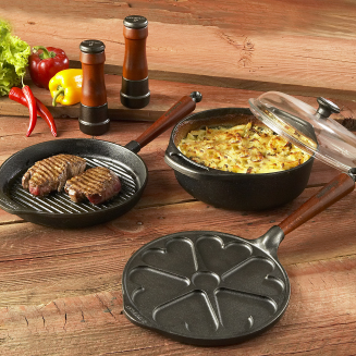 Patelnia żeliwna do naleśników w kształcie serc Skeppshult Traditional 23 cm - 2