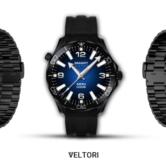 Smartwatch VELTORI VT150-1 Czarny Pasek Silikonowy + Czarna Bransoleta - 11