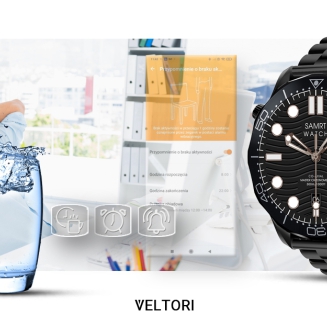 Smartwatch VELTORI VT150-1 Czarny Pasek Silikonowy + Czarna Bransoleta - 13