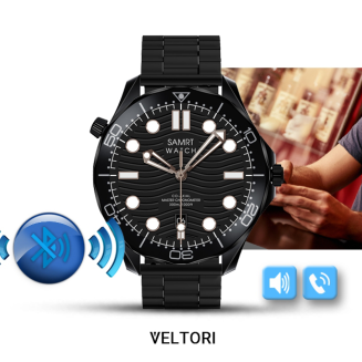 Smartwatch VELTORI VT150-1 Czarny Pasek Silikonowy + Czarna Bransoleta - 19