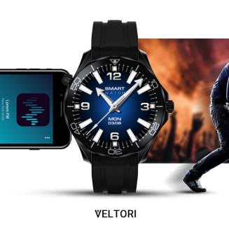 Smartwatch VELTORI VT150-1 Czarny Pasek Silikonowy + Czarna Bransoleta - 21