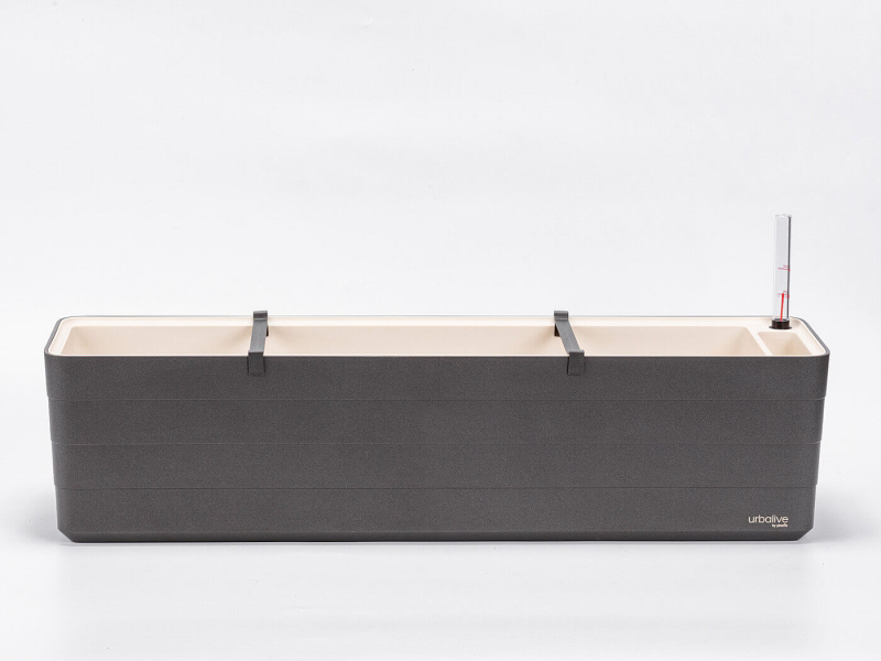 PLASTIA BERBERIS Donica samonawadniająca prostokątna 80x20 cm szary