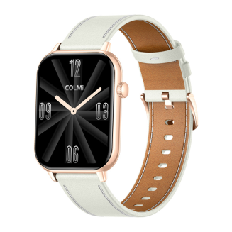 Smartwatch COLMI C28 Złoty + biały skórzany pasek - 3