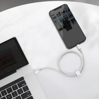  BASEUS High Density Braided USB-C-Lightning cable 2m (white) - 3