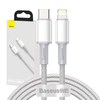 Kabel USB-C do Lightning Baseus High Density Braided, 20W, PD, 2m (biały) - 7