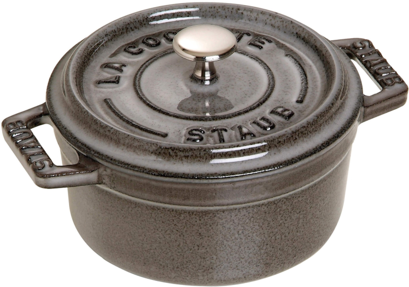  Staub round cast iron mini pot - 250 ml, graphite