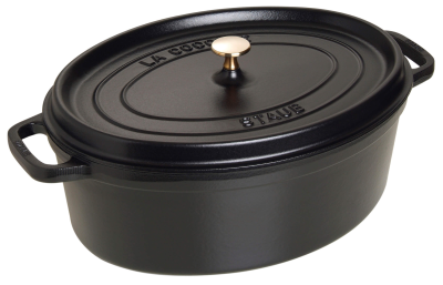  Staub oval cast iron pot - Black, 12 ltr