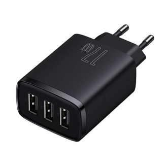 Ładowarka sieciowa BASEUS Compact Quick Charger 17W 3xUSB (czarna) - 6