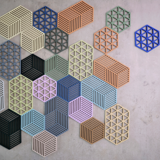 Zestaw 3 podkładek pod naczynia Zone Denmark Hexagon Lupin&Sand&Terracotta - 4