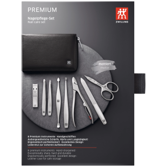 Zestaw do manicure Zwilling Twinox czarne skórzane etui 8 elementów - 10