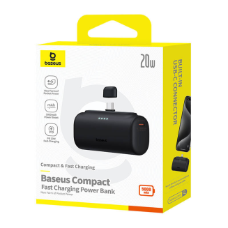 Powerbank Baseus Compact 5000mAh, 20W, USB-C (czarny) - 6