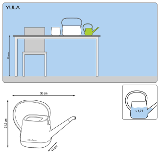  Lechuza Yula 1.7l watering can, white, gold and pearl - 2