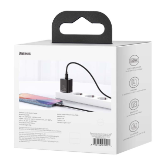 Ładowarka sieciowa Baseus Super Si Quick Charger 1C 20W z przewodem USB-C do Lightning 1m (czarna) - 9