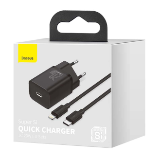 Ładowarka sieciowa BASEUS Super Si 20W + USB-C-Lightning 1m (czarna) - 8
