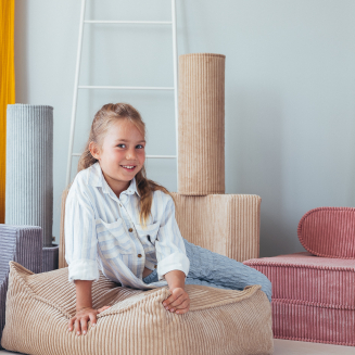  Wigiwama Square Ottoman Brown Sugar Children's Pouf - 5