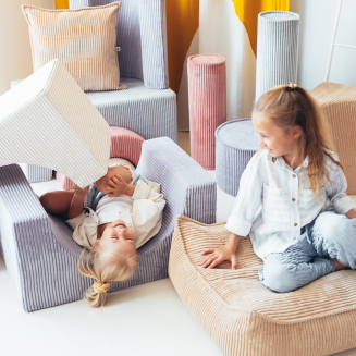  Wigiwama Square Ottoman Brown Sugar Children's Pouf - 6