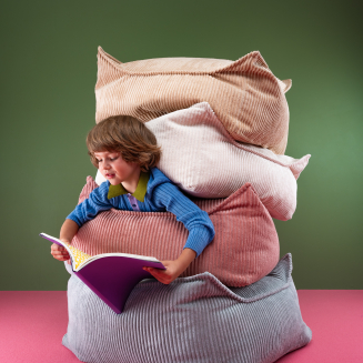  Wigiwama Square Ottoman Brown Sugar Children's Pouf - 2