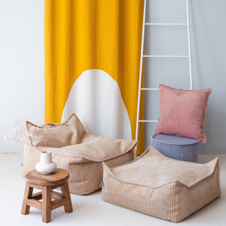  Wigiwama Square Ottoman Brown Sugar Children's Pouf - 7