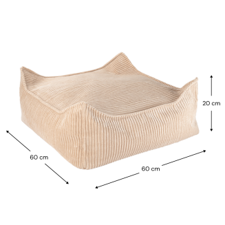  Wigiwama Square Ottoman Brown Sugar Children's Pouf - 4