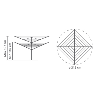 Suszarka ogrodowa Brabantia Lift-O-Matic Advance 60 m Metallic Grey - 8