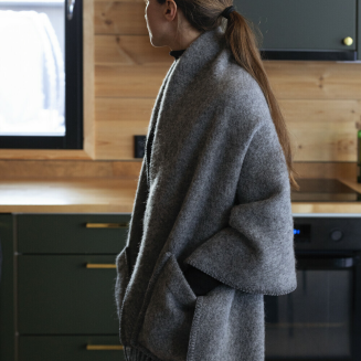 Szal z kieszeniami Lapuan Kankurit UNI grey 60x170 cm - 3