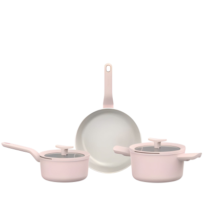 Zestaw garnków BergHOFF Balance 5 częściowy różowy